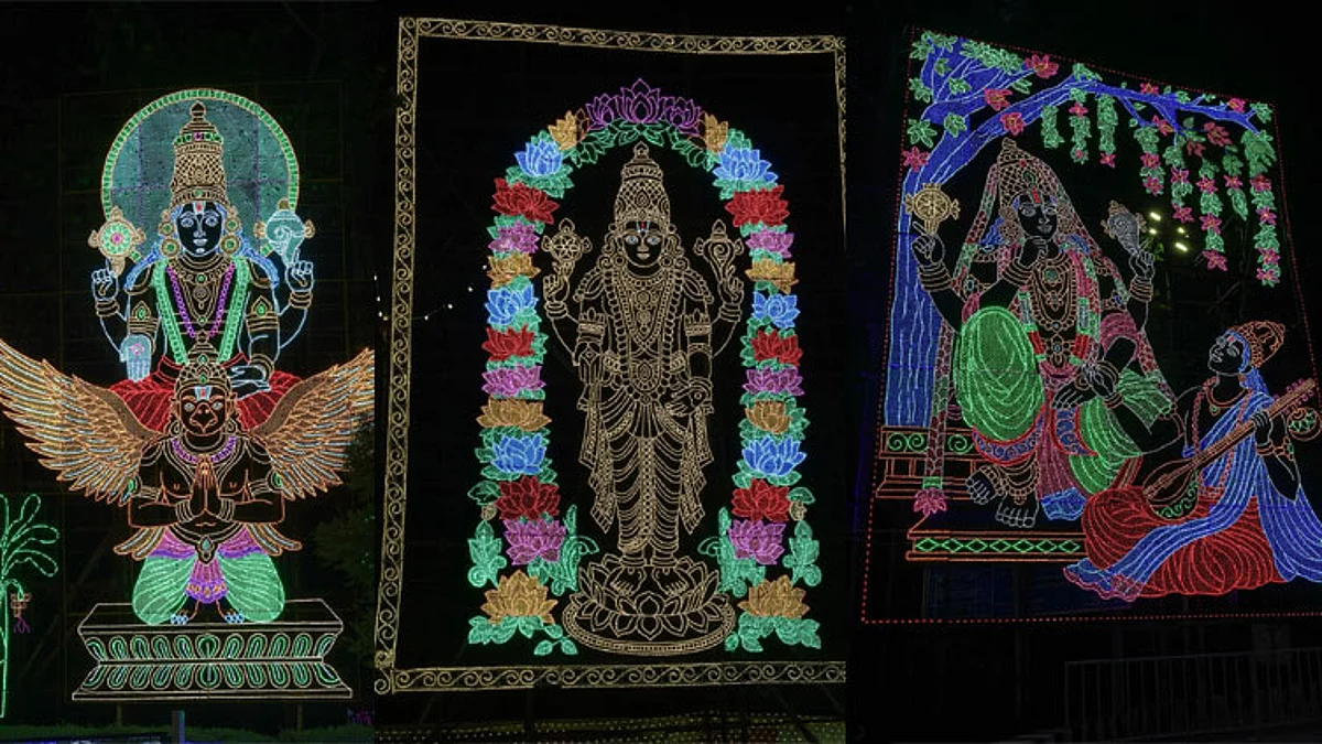 பிரம்மோற்சவ விழா: மின்விளக்கு அலங்காரத்தில் ஜொலிக்கும் திருப்பதி, திருமலை நகரம்