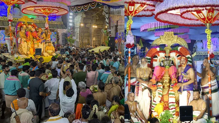 திருப்பதி பிரம்மோற்சவ விழா… கோலாகலமாக நடைபெற்ற கருட சேவை