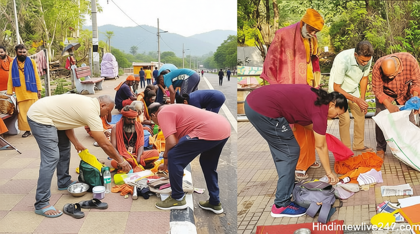 திருவண்ணாமலை கிரிவலப்பாதையில் சாதுக்களிடம் போலீசார் அதிரடி சோதனை