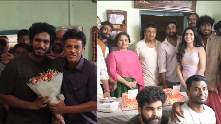 படப்பிடிப்பு தளத்தில் கேக் வெட்டி 40வது திருமண நாளை கொண்டாடிய சிவராஜ்குமார்