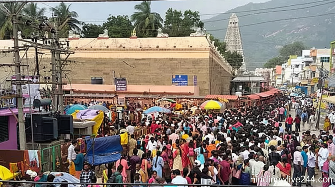 தி.மலை அண்ணாமலையார் கோவிலில் 5 மணி நேரம் காத்திருந்து பக்தர்கள் தரிசனம்