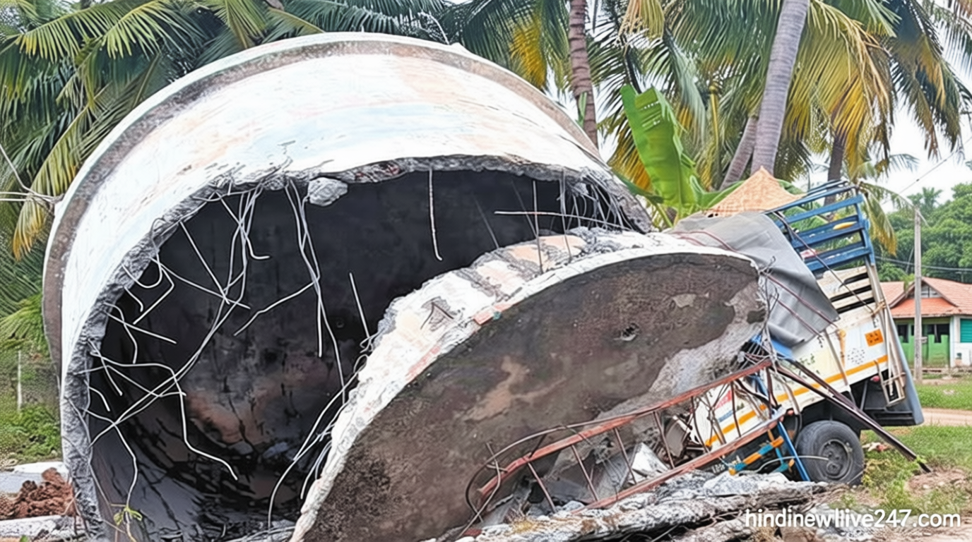 நாமக்கல்லில் கோர விபத்து: மேல்நிலை குடிநீர் தொட்டி விழுந்து 2 பேர் பலி