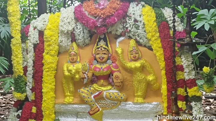 அரகண்டநல்லூர் பச்சையம்மன் கோவிலில் அம்மனுக்கு சந்தன காப்பு அலங்காரம்