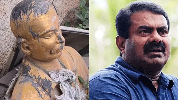 வாணியம்பாடியில் ஜீவானந்தம் சிலை குப்பையில் வீச்சு: அதே இடத்தில் புதிய சிலை நிறுவ வேண்டும் – சீமான்