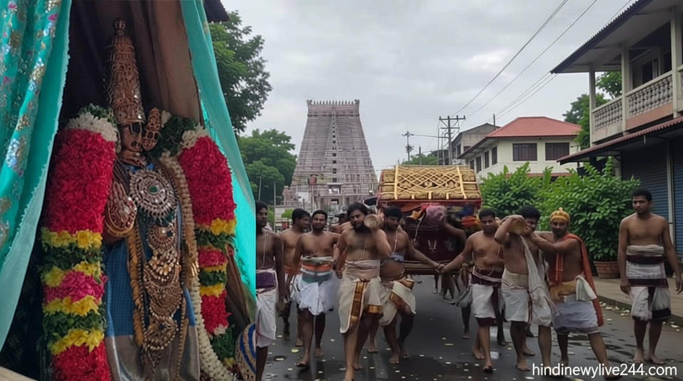 ஆடிப்பெருக்கு.. அம்மா மண்டபத்தில் எழுந்தருளிய ஸ்ரீரங்கம் நம்பெருமாள்