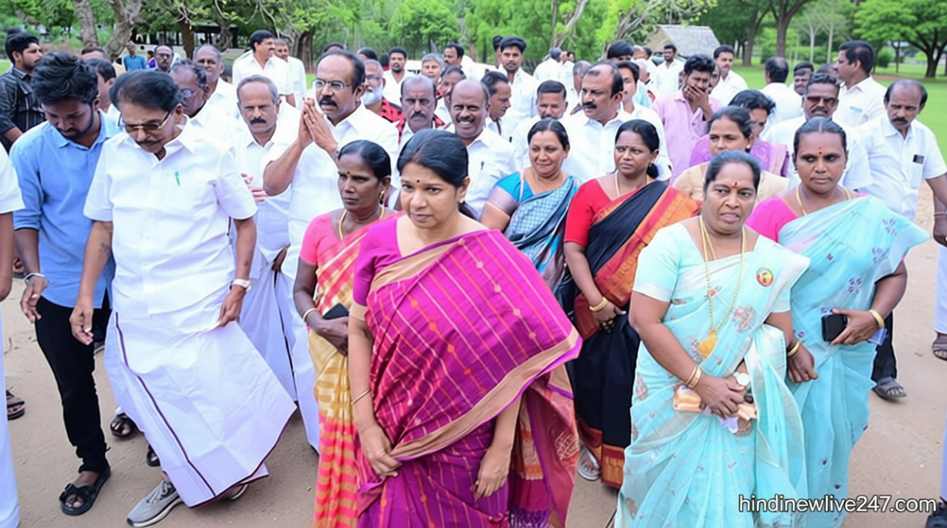 பாளையங்கோட்டை சிறையில் விளாத்திகுளம் எம்.எல்.ஏ. மார்க்கண்டேயனை சந்தித்த கனிமொழி எம்.பி.