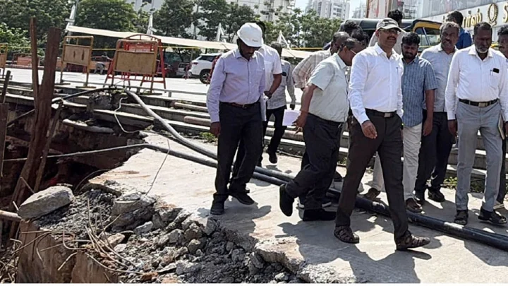 அம்பத்தூர் பாடி பகுதியில் நடைபெற்று வரும் மழைநீர் வடிகால் பணிகள்: மாநகராட்சி ஆணையாளர் ஆய்வு