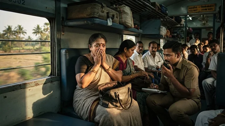 சென்னை பெண்ணிடம் 26 பவுன் நகை கொள்ளை: ரெயிலில் தம்பதி கைவரிசை; 2 மணி நேரத்தில் மீட்ட போலீசார்